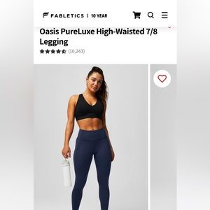 NEW Fabletics Oasis PureLuxe High-Waisted 7/8 Legging